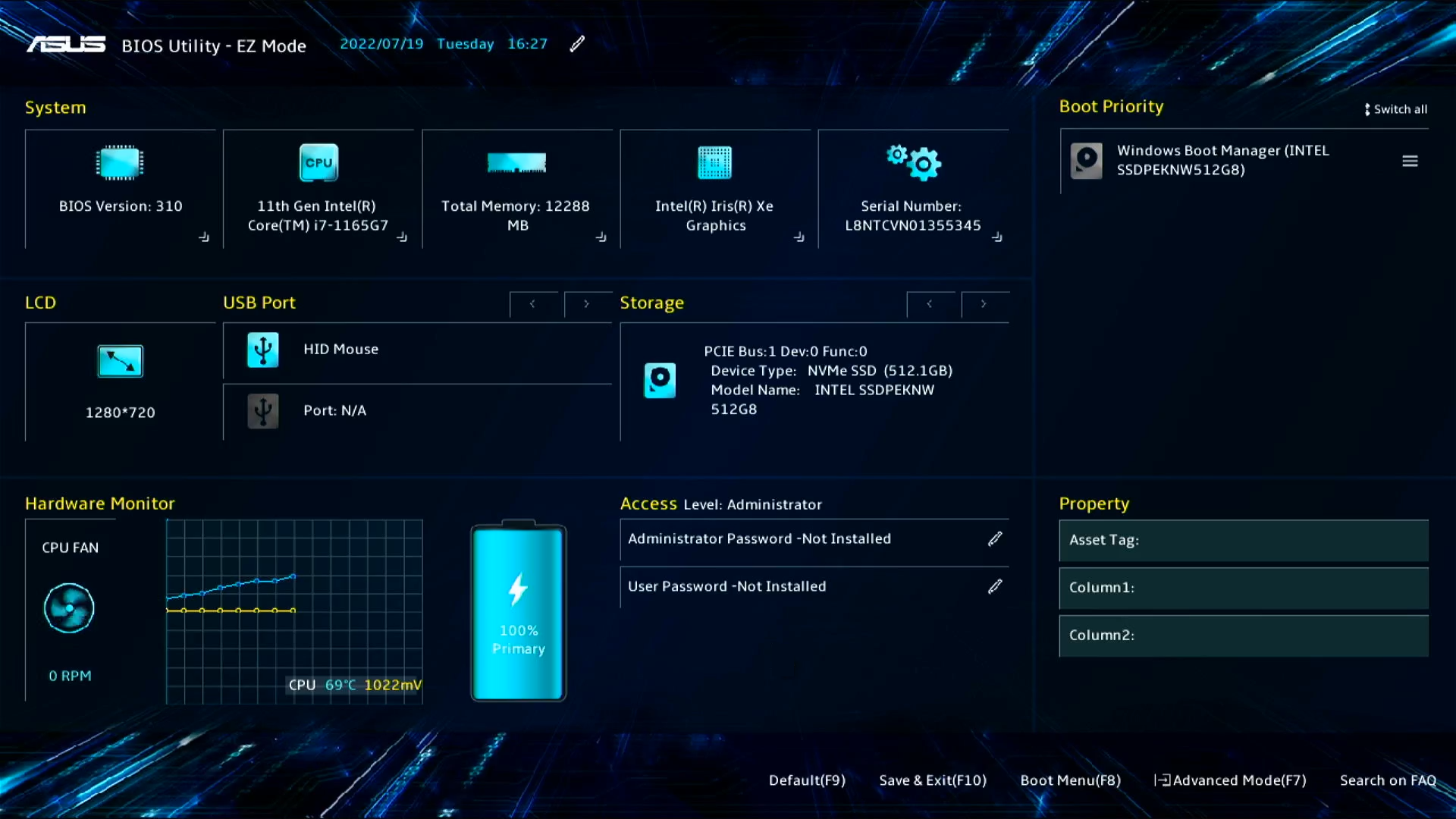 exit asus bios utility ez mode