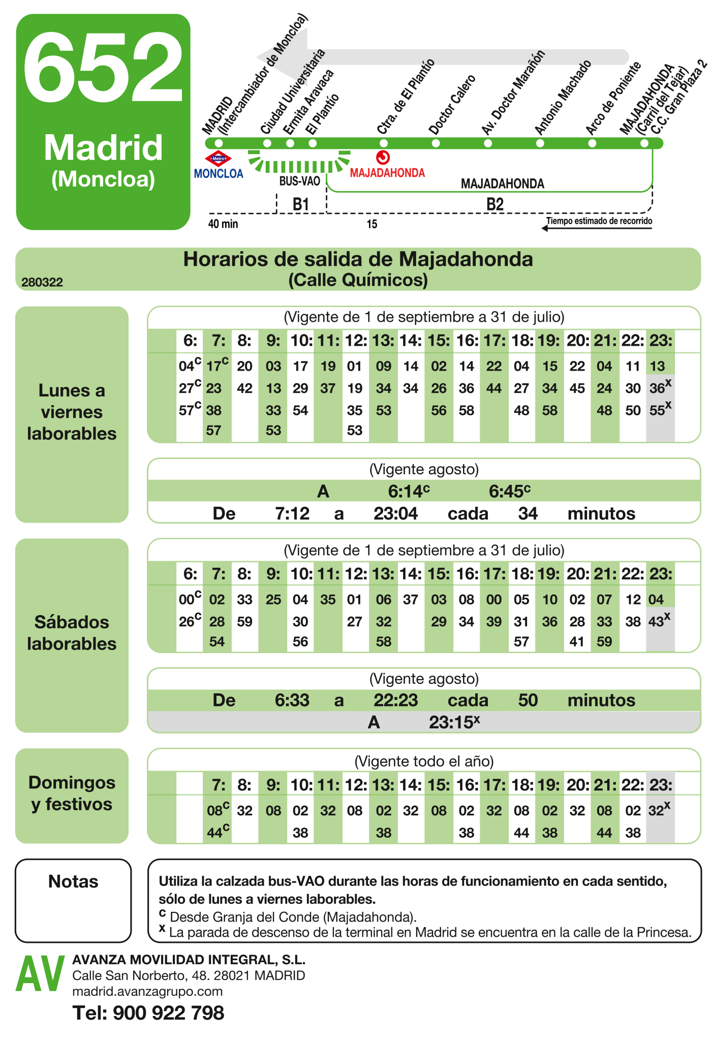 horario bus 652