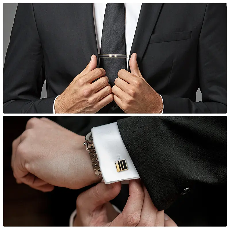 tie pin cufflinks set