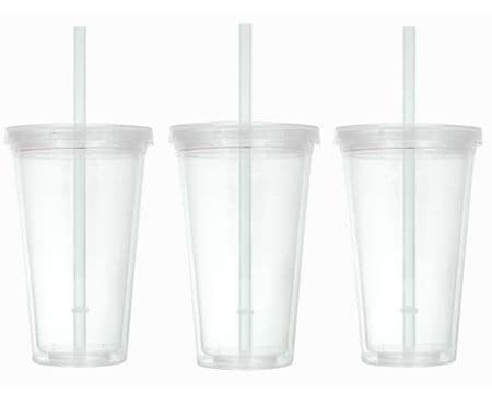 clear plastic tumblers with straws