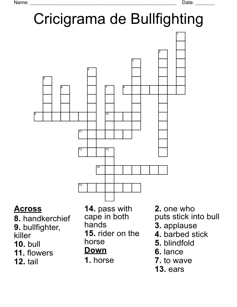 crossword bullfighter