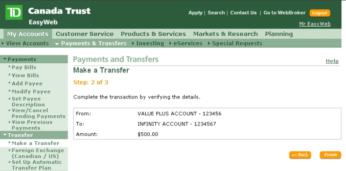 td canada trust easy bank login