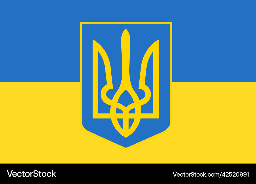 ukraine flag with trident