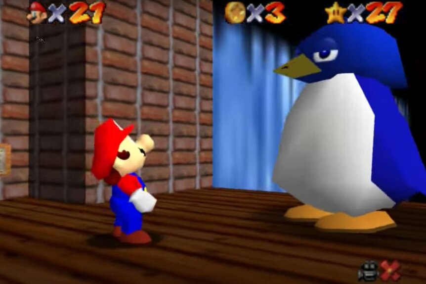 super mario 64 penguin race song