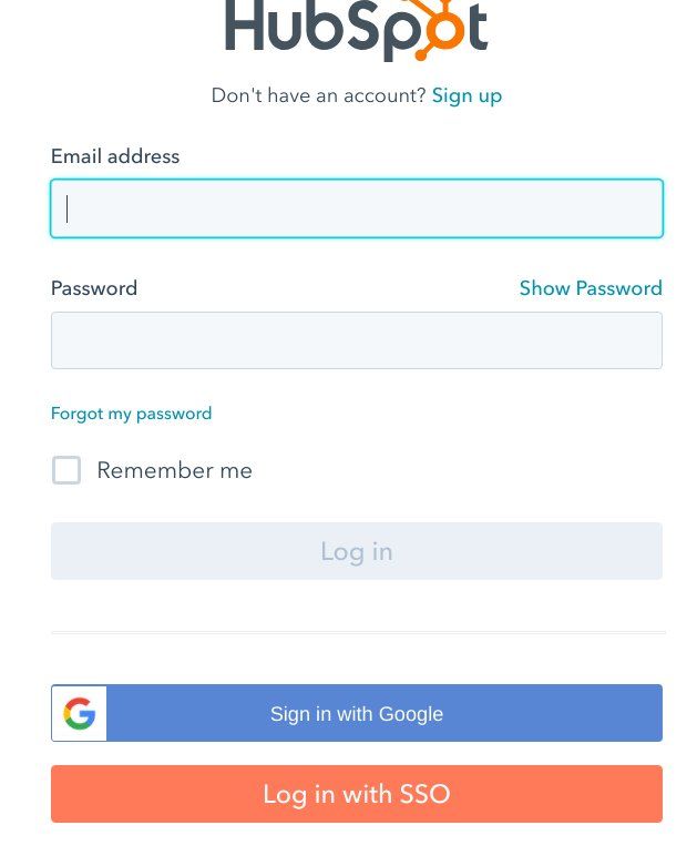 hubspot loging
