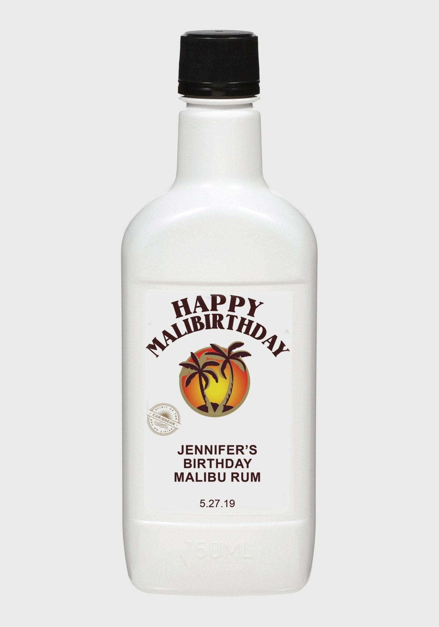 personalised malibu bottle