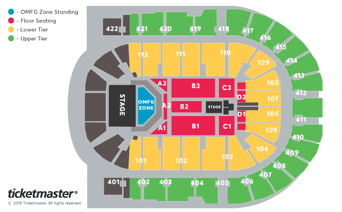 o2 arena seat view