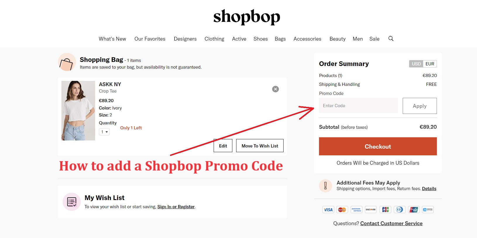 shopbop promo code