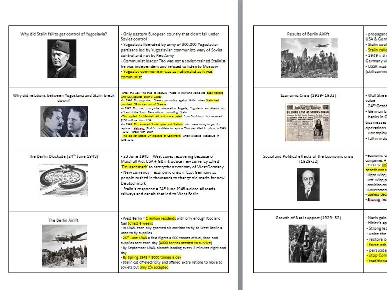 gcse history flashcards