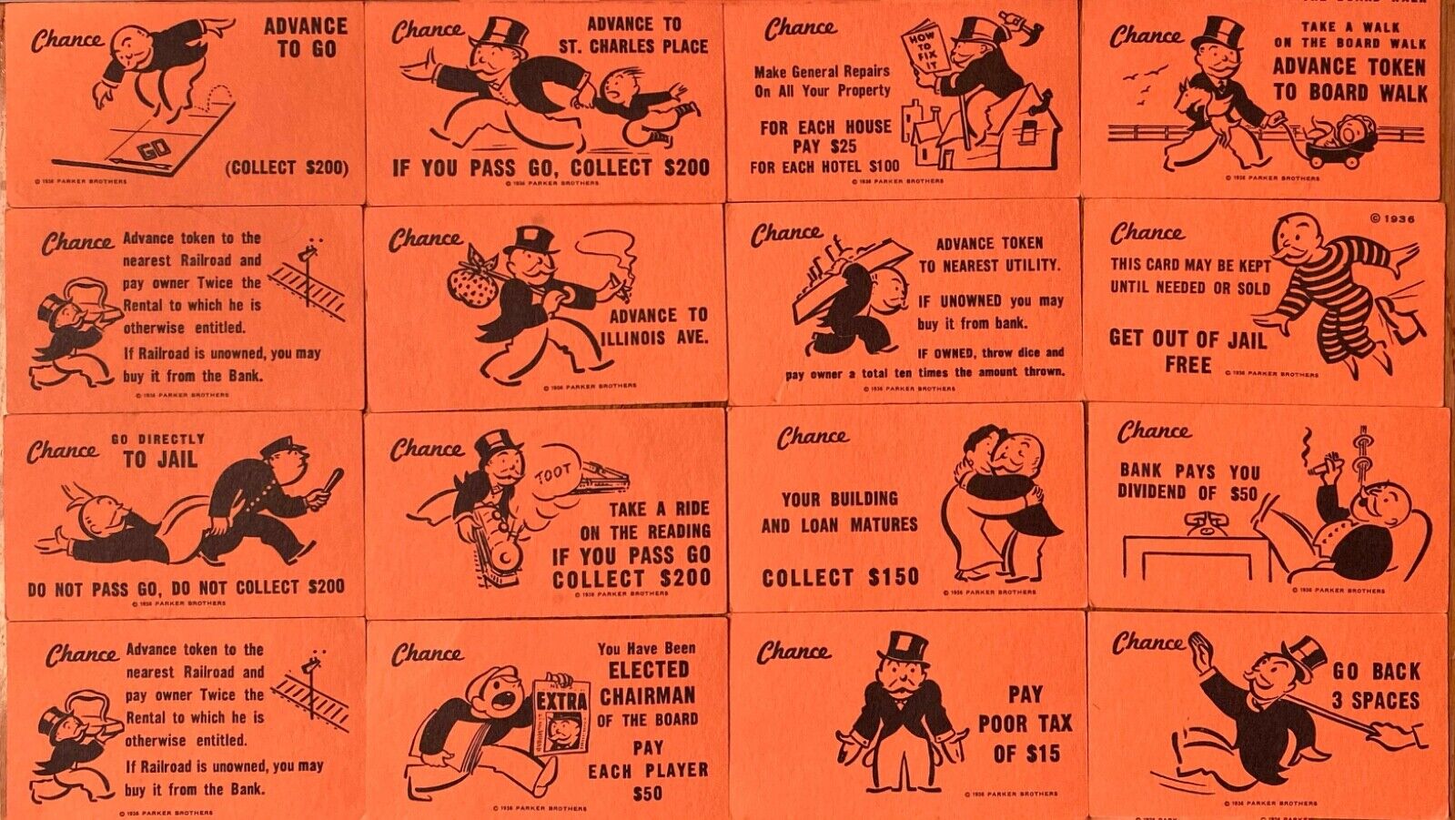 chance cards from monopoly