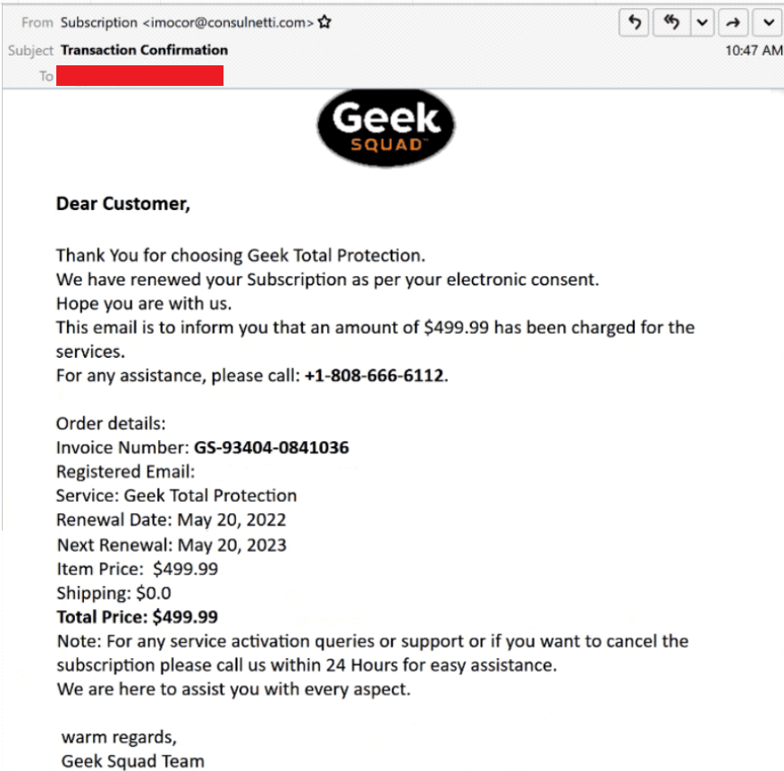 geek squad phone number