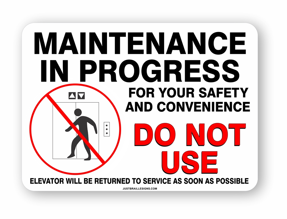 elevator under repair sign