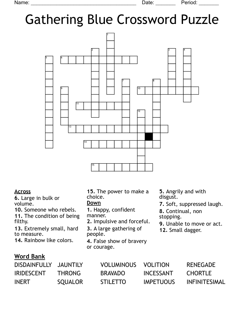 crossword clue gathering