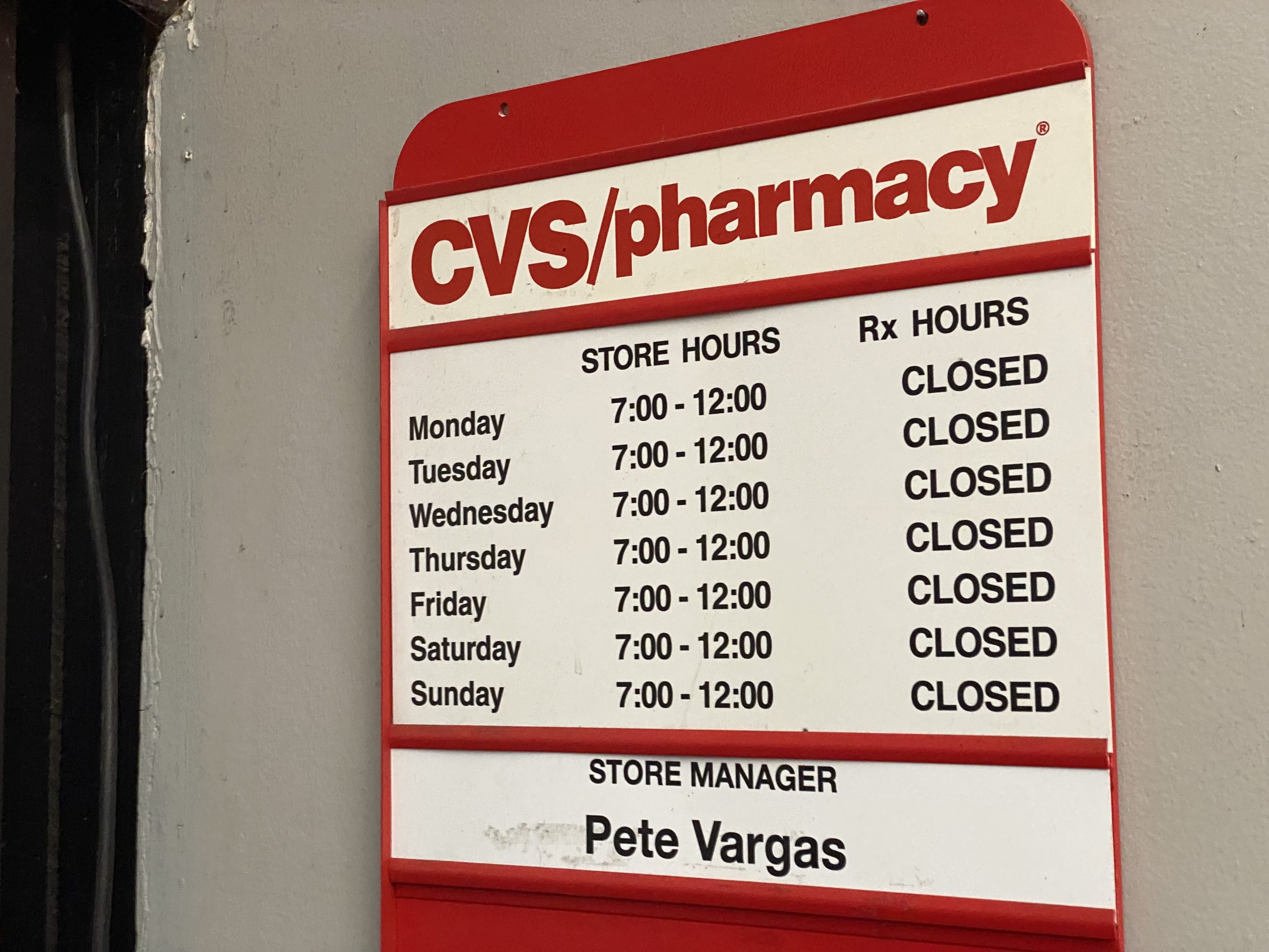 cvs store hours