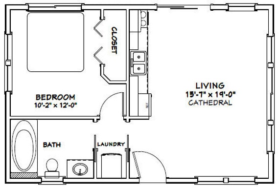 600 sq ft house plans 1 bedroom