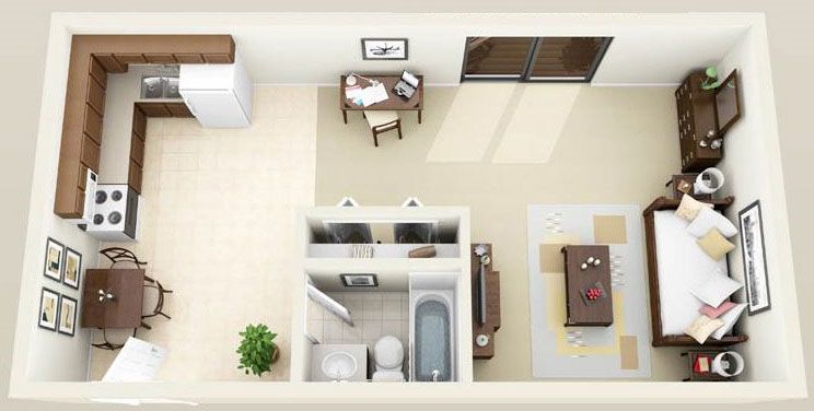 600 sq ft studio apartment layout ideas