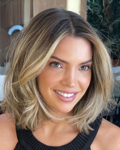 low maintenance layered choppy shoulder length hair