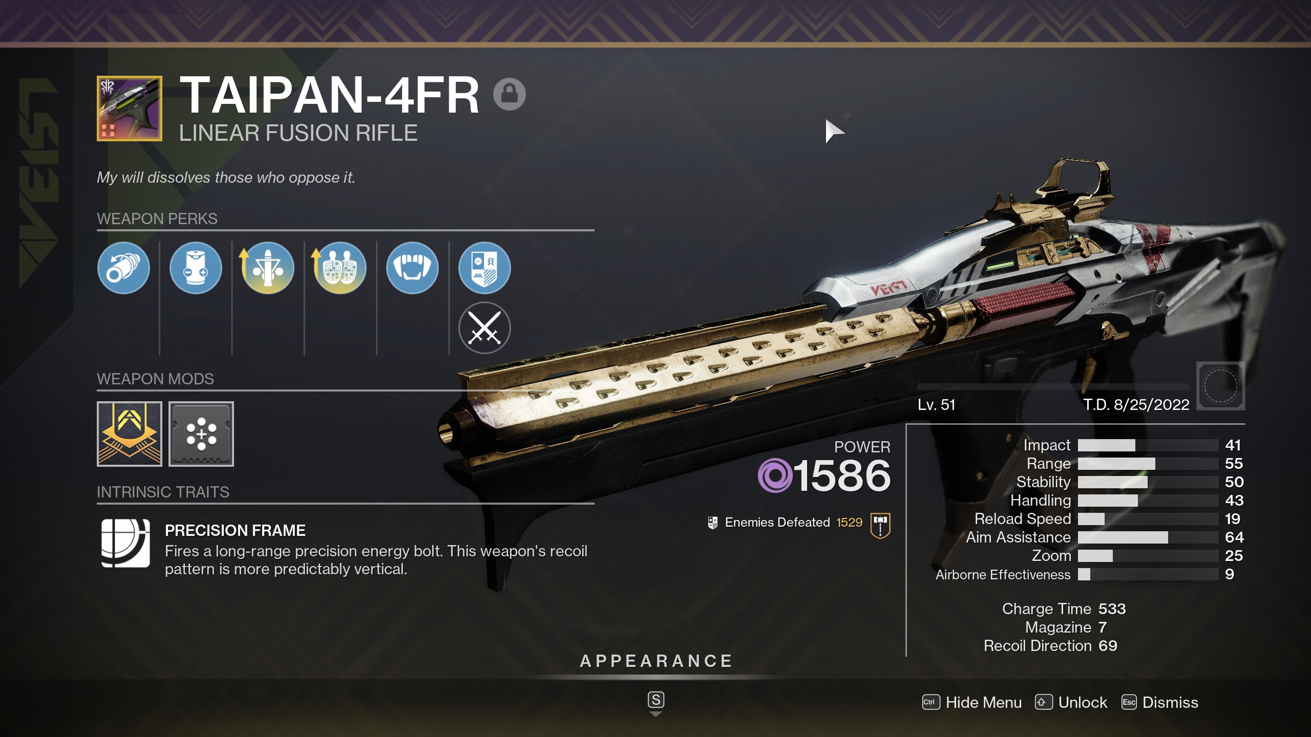 d2 taipan god roll