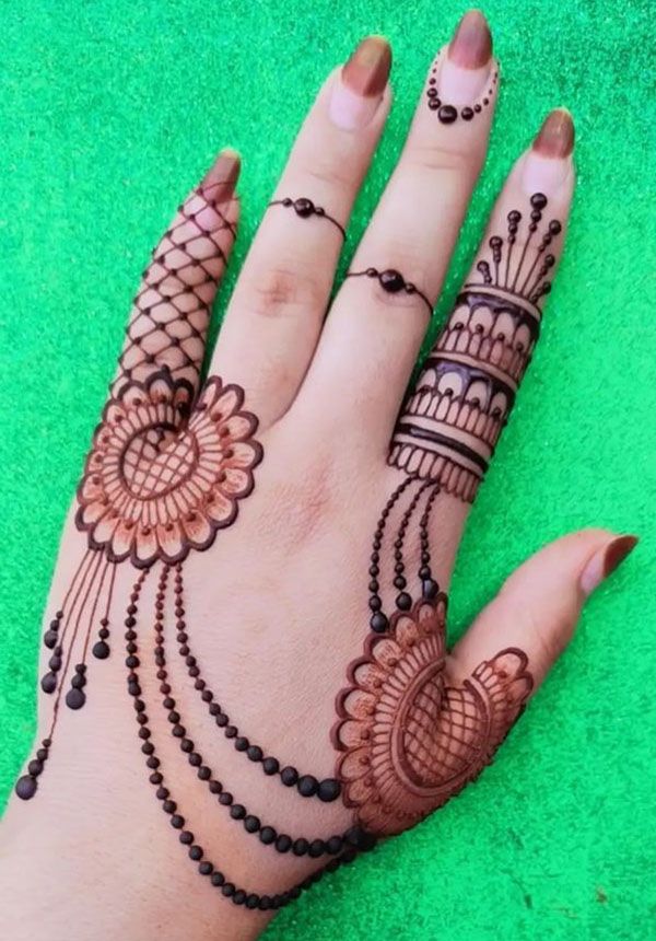 very easy back hand mehndi designs