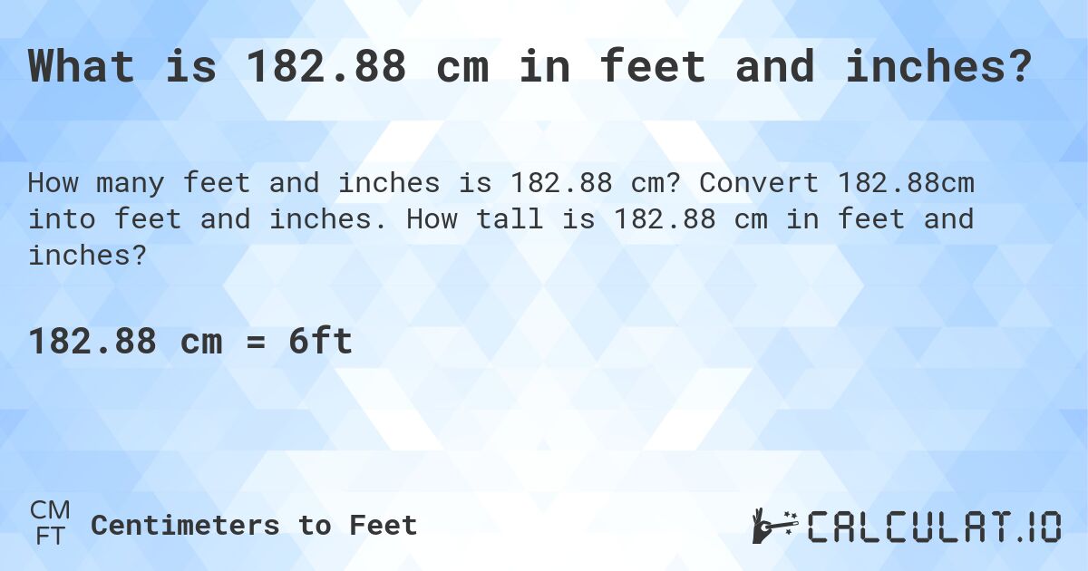 182 centimeters to inches