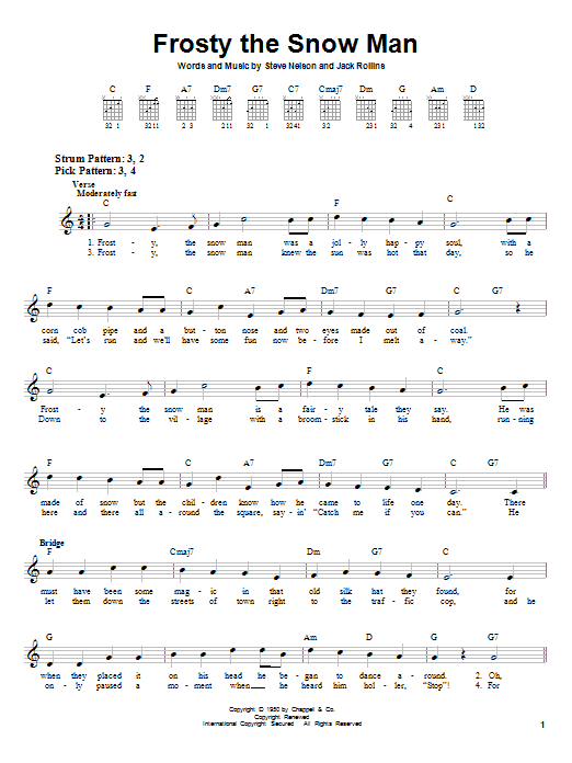 frosty the snowman chords