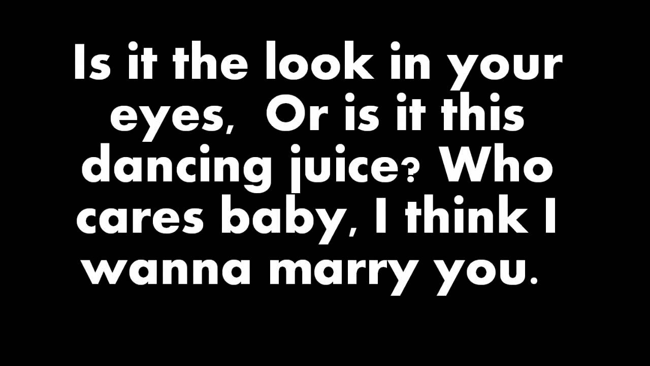 bruno mars i wanna marry you lyrics