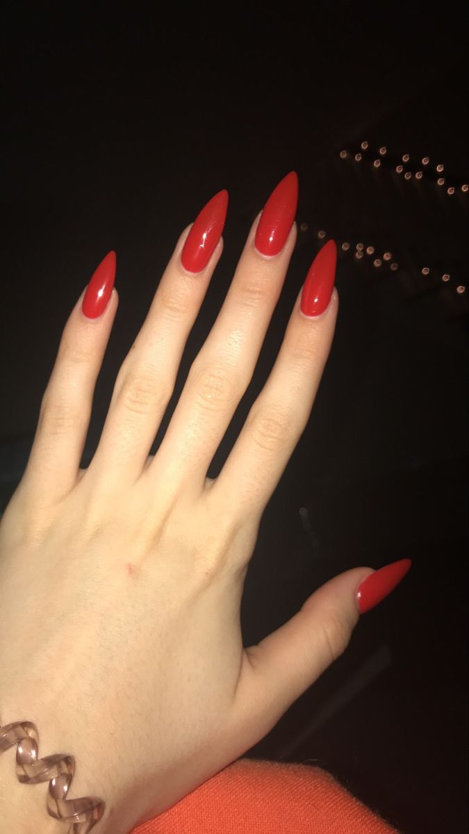 pointed red nails