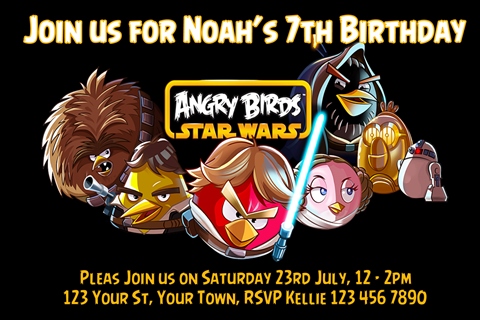 angry birds star wars invitation