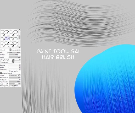 paint tool sai hair brush