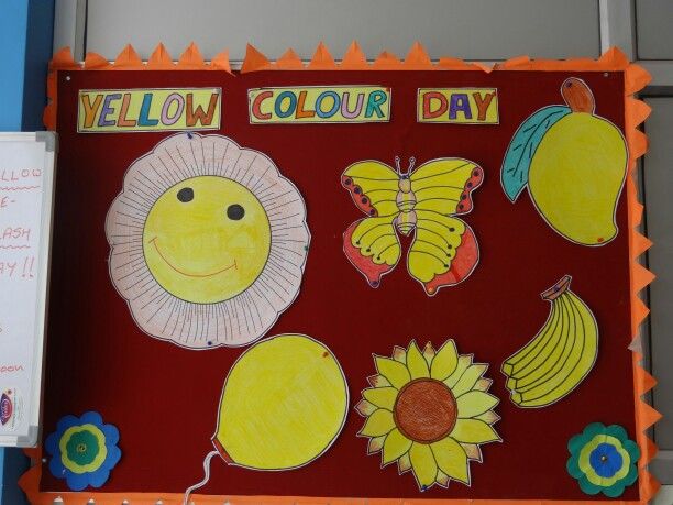 yellow day board decoration ideas