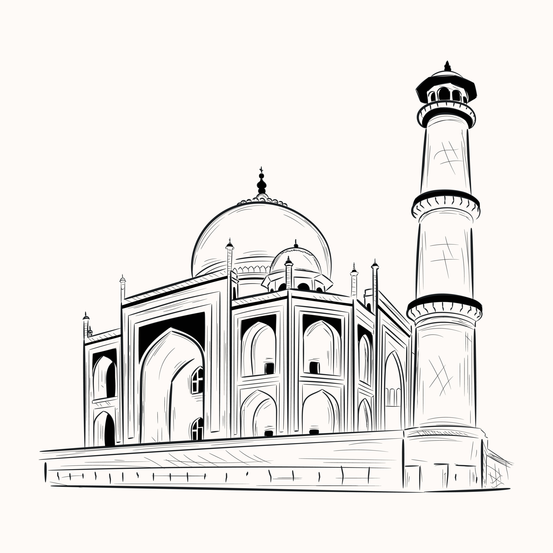 taj mahal doodle