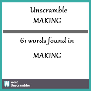 scrambled letters to make a word