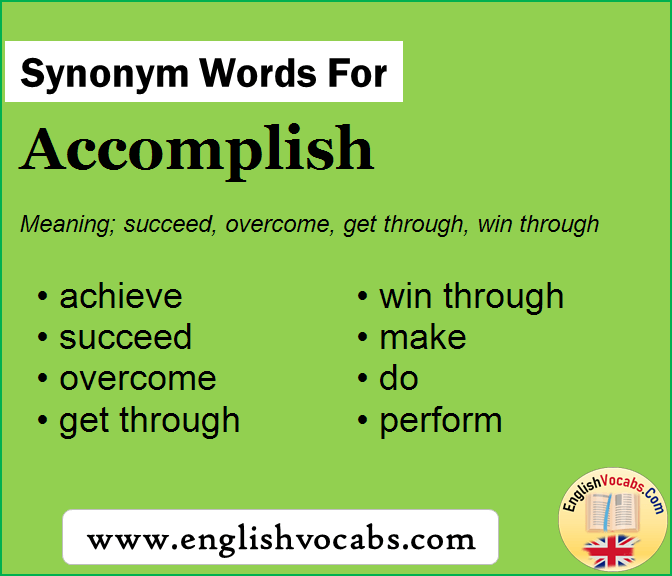 synonyms for accomplish