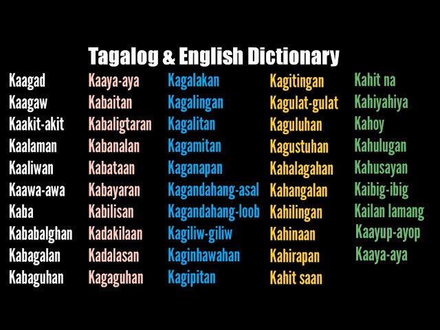 tagalog words that ends with at