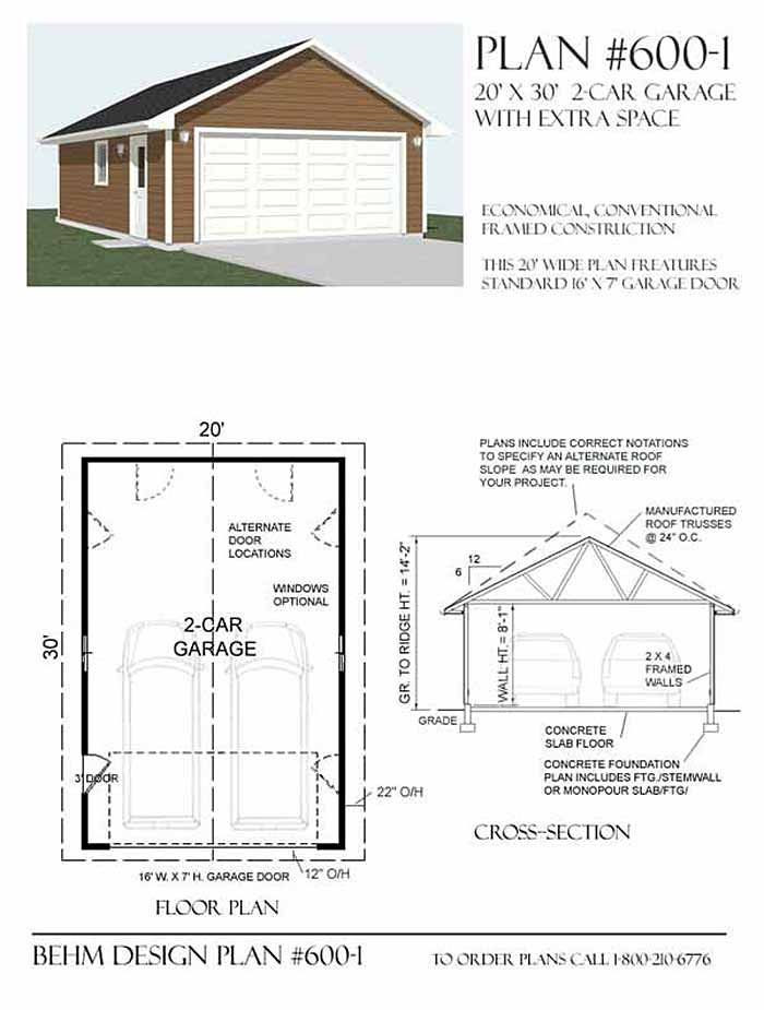 20x30 garage plans