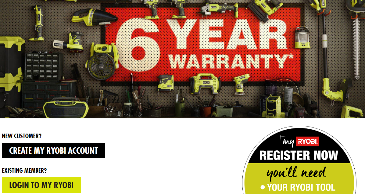 ryobi tools.com/register now