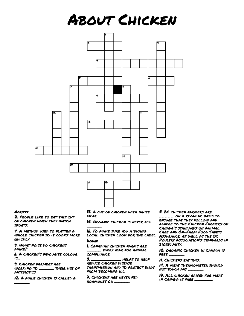 chicken homes crossword