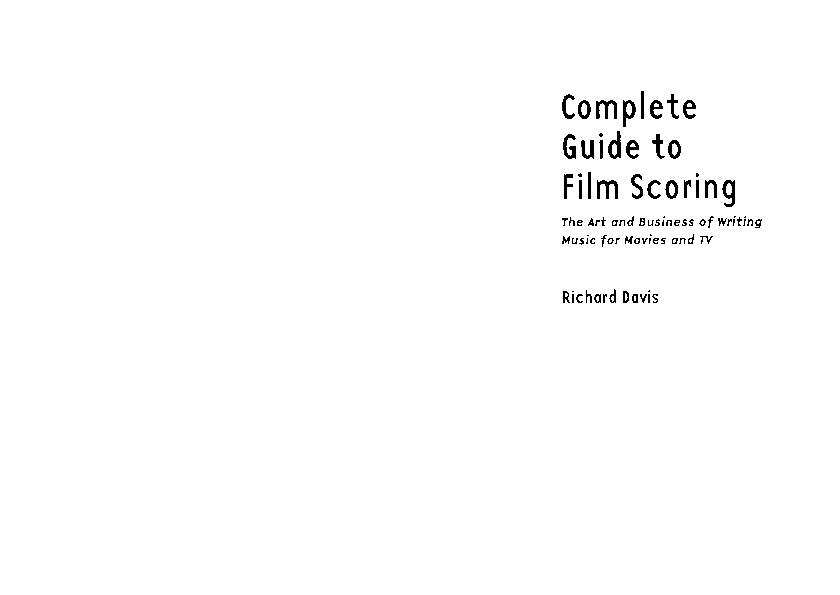 complete guide to film scoring richard davis pdf