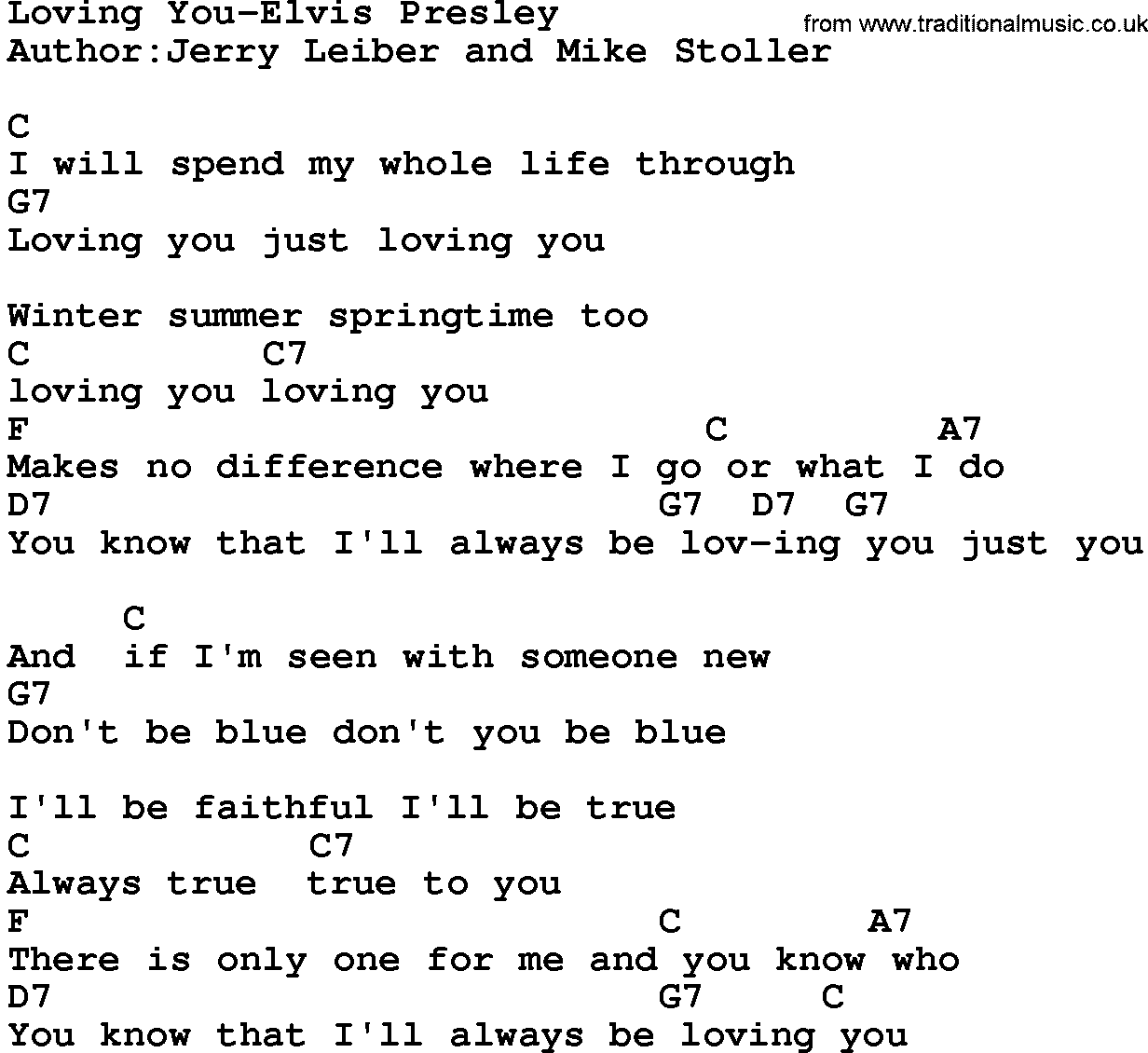 loving you elvis lyrics