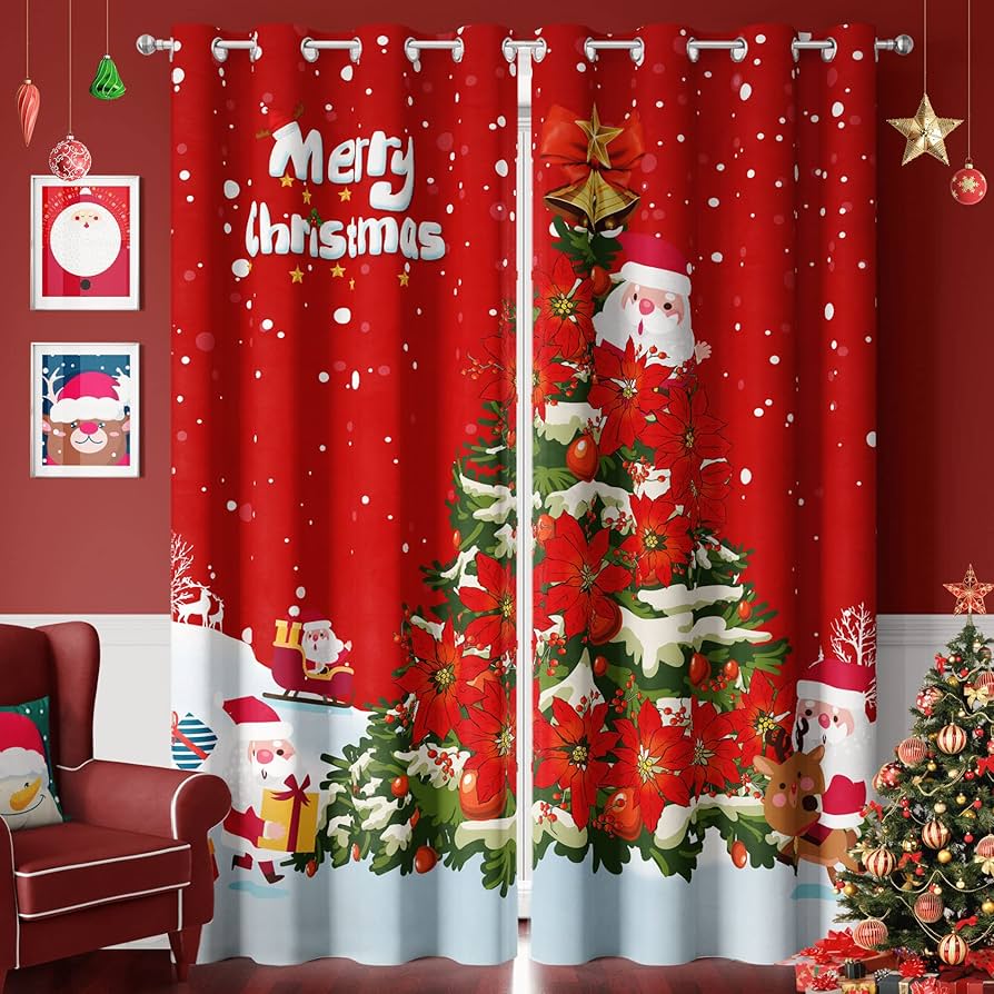 christmas curtain panels