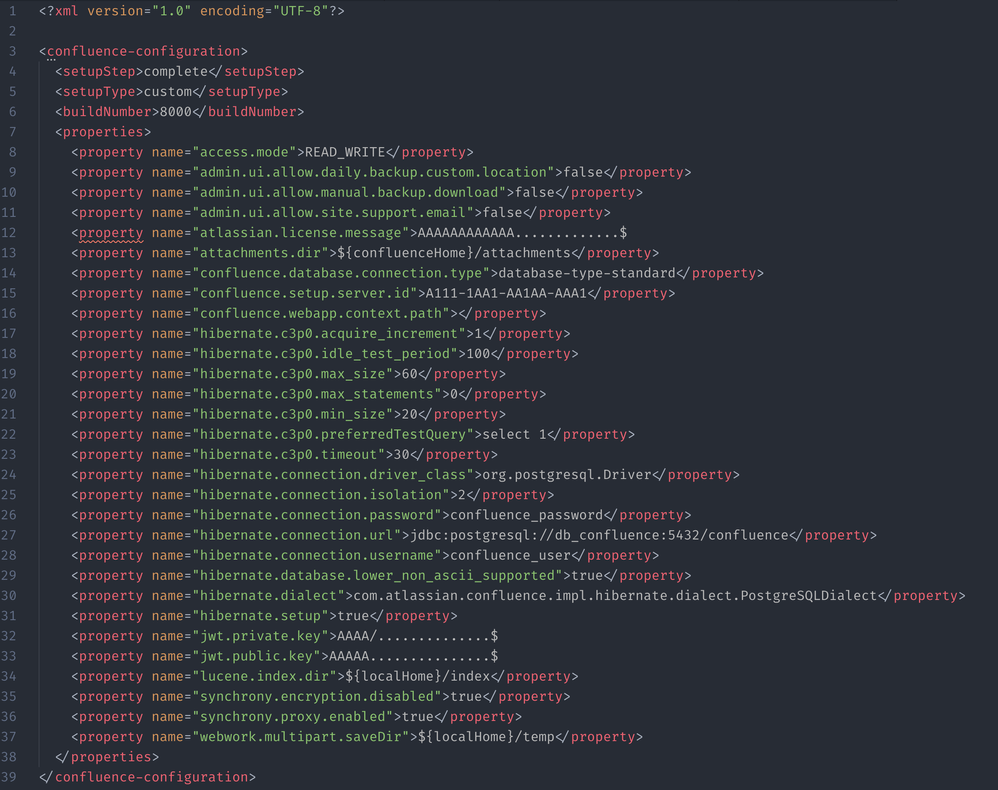 confluence server xml location