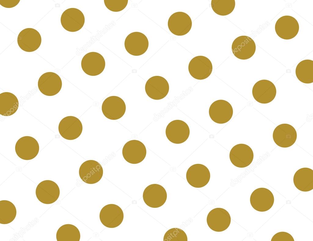 white wallpaper with gold polka dots