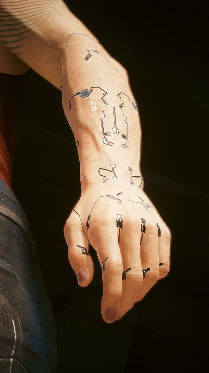 cyberpunk hand tattoo