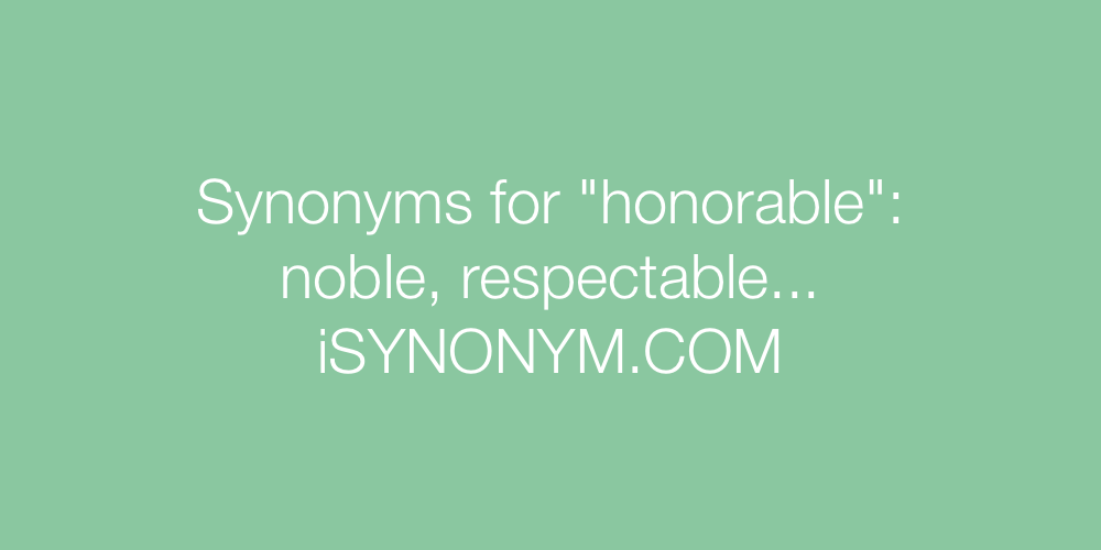 honorable synonym