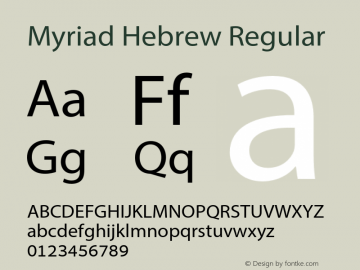 myriad hebrew regular font free download