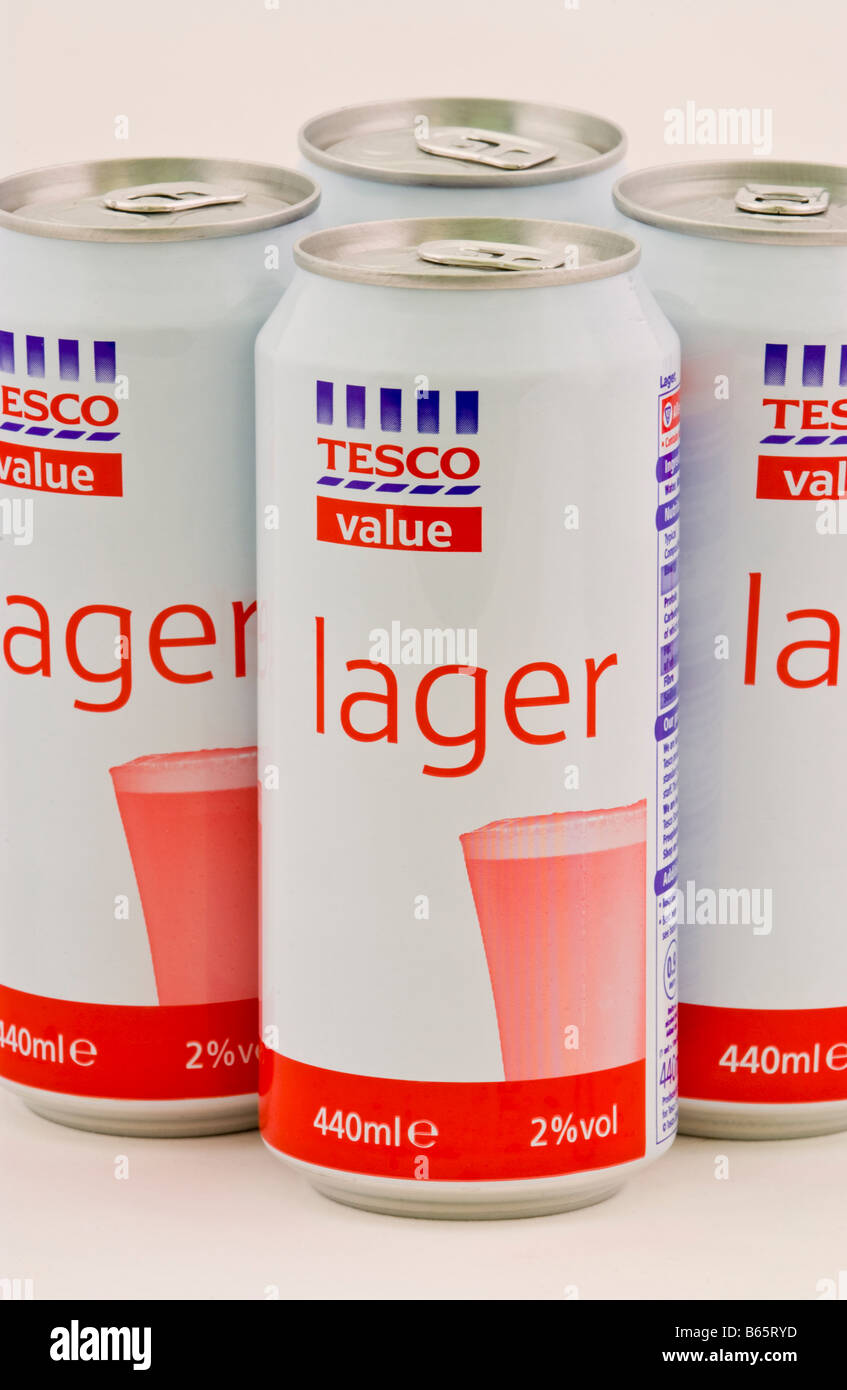 tesco canned lager