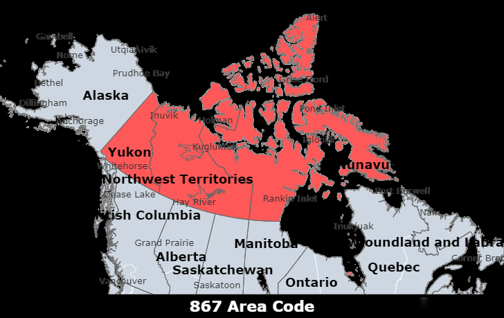 867 area code in canada