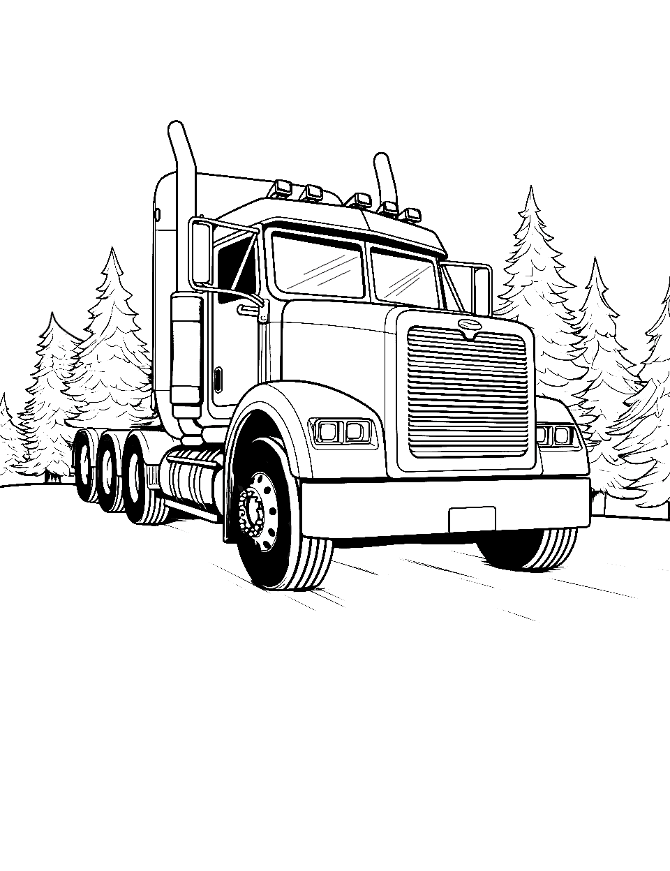 semi truck coloring pages