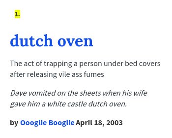 dutch oven urban dictionary