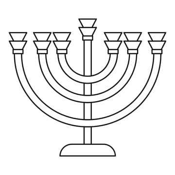 menorah clipart black and white